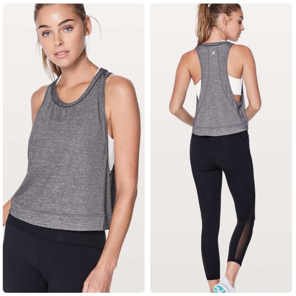 Lululemon Pace Perfect Tank In Heathered Black